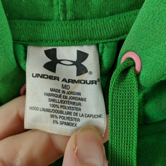 EUC Under Armour Green and Pink hooded sweatshirt - Picture 9 of 11